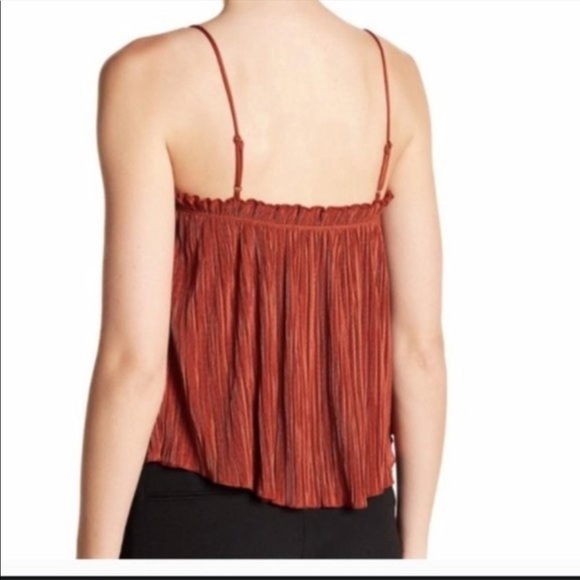 Madewell Nicole Pleated Ruffle Cami in Rust Size XXS - Picture 2 of 8